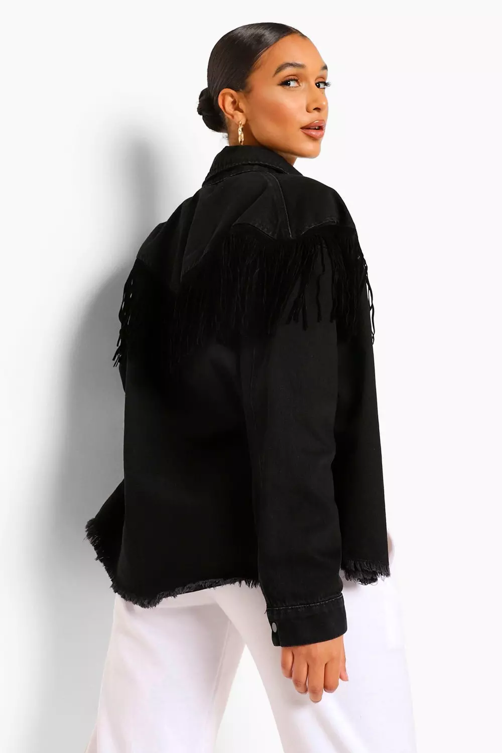 Black tassel hotsell denim jacket